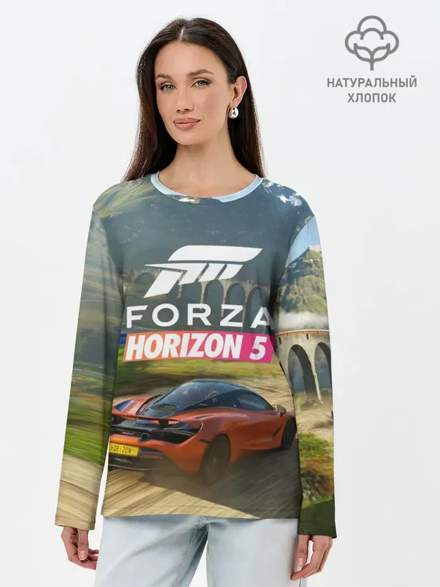 Лонгслив женский с принтом «Forza Horizon — Forza Horizon 5, игра»