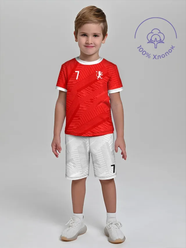 Детская пижама с шортами с принтом «RonaldoRed_2»