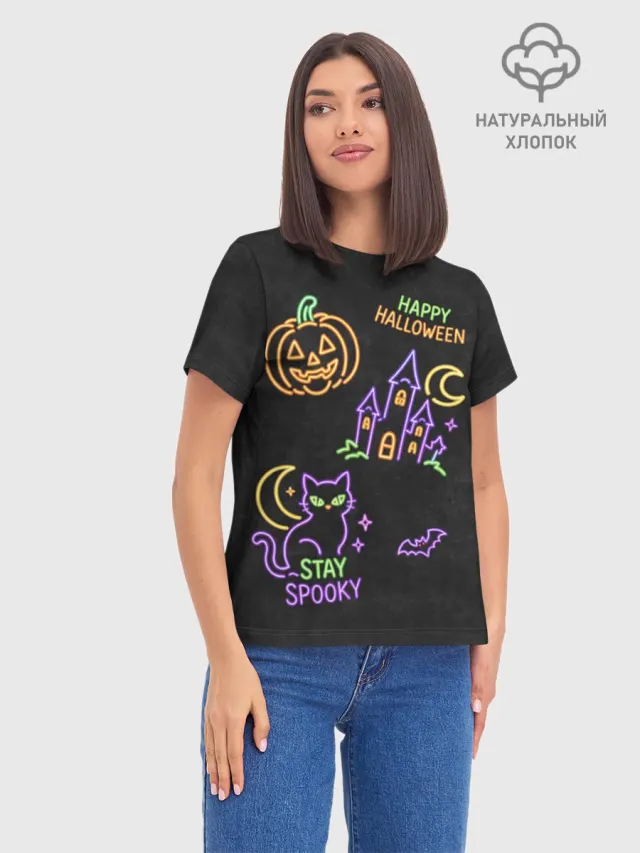 Halloween неоновый принт