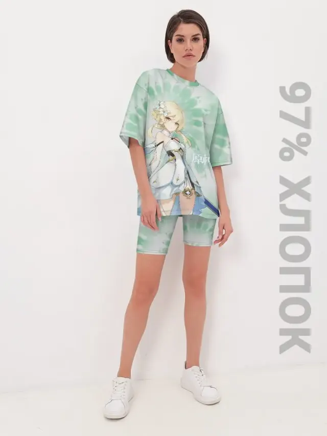 S001 Genshin Green Tie Dye