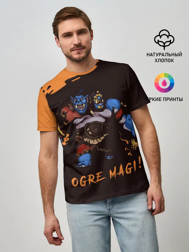 Мужская базовая футболка с принтом «Dota2 — Огр»