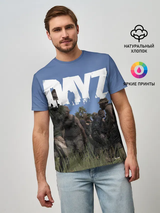 Мужская базовая футболка с принтом «Zombie»