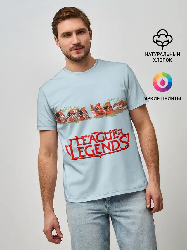 Мужская базовая футболка с принтом «Крипы LOL — Крипы»