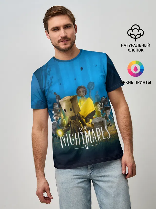 Мужская базовая футболка с принтом «Little Nightmares — LITTLE NIGHTMARES 2»