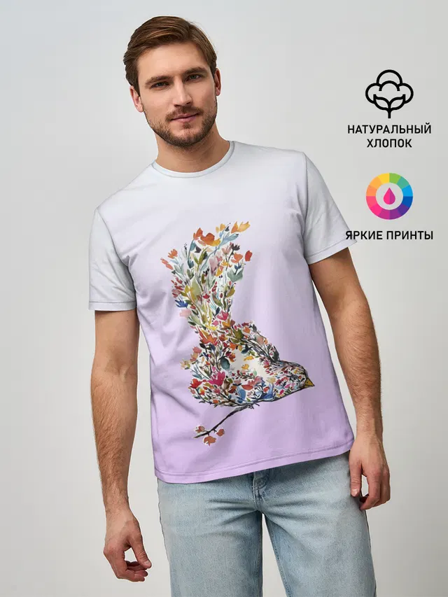 акварельная птичка