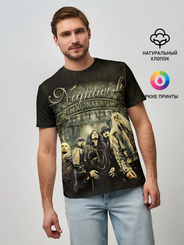 Мужская базовая футболка с принтом «Разный рок — NIGHTWISH»
