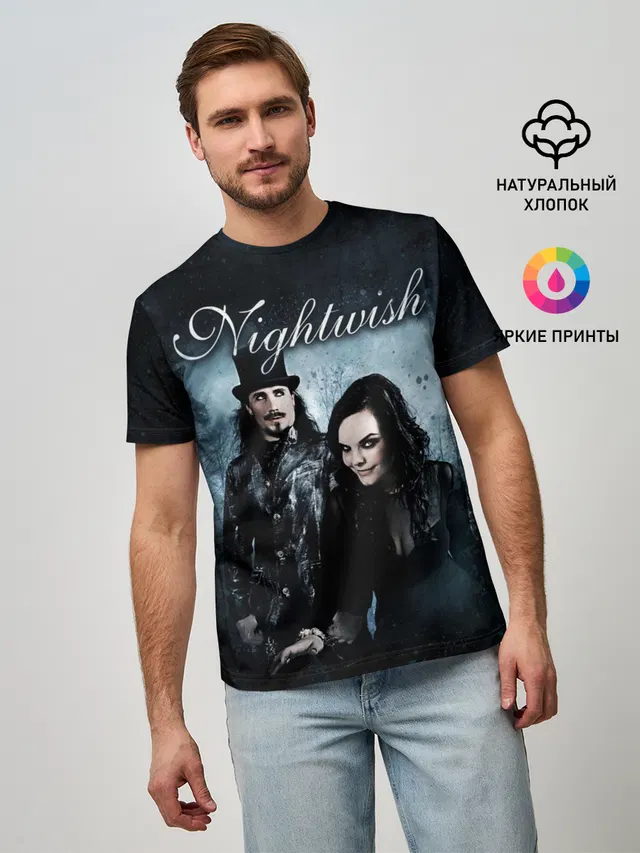 Мужская базовая футболка с принтом «Музыкальная группа — NIGHTWISH»