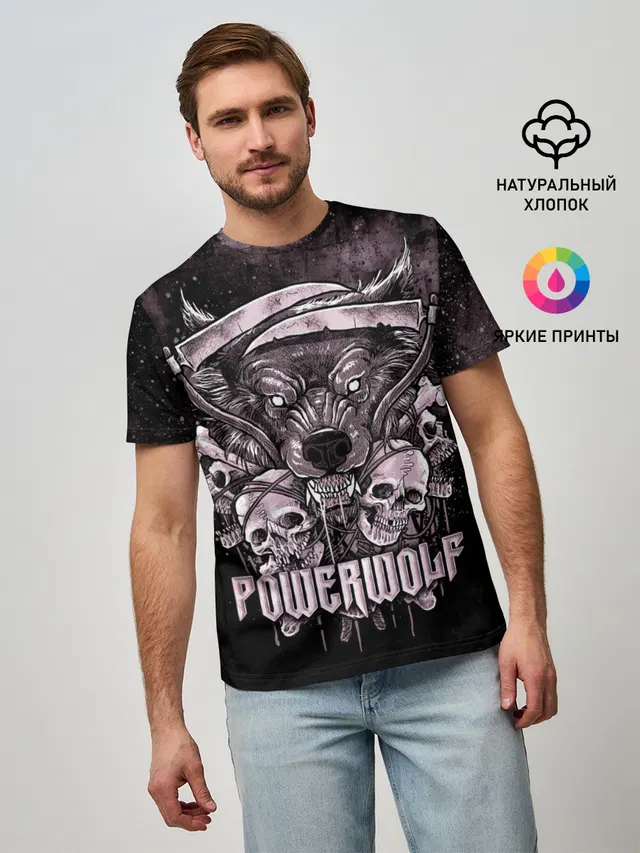 Мужская базовая футболка с принтом «Wolf — Powerwolf»
