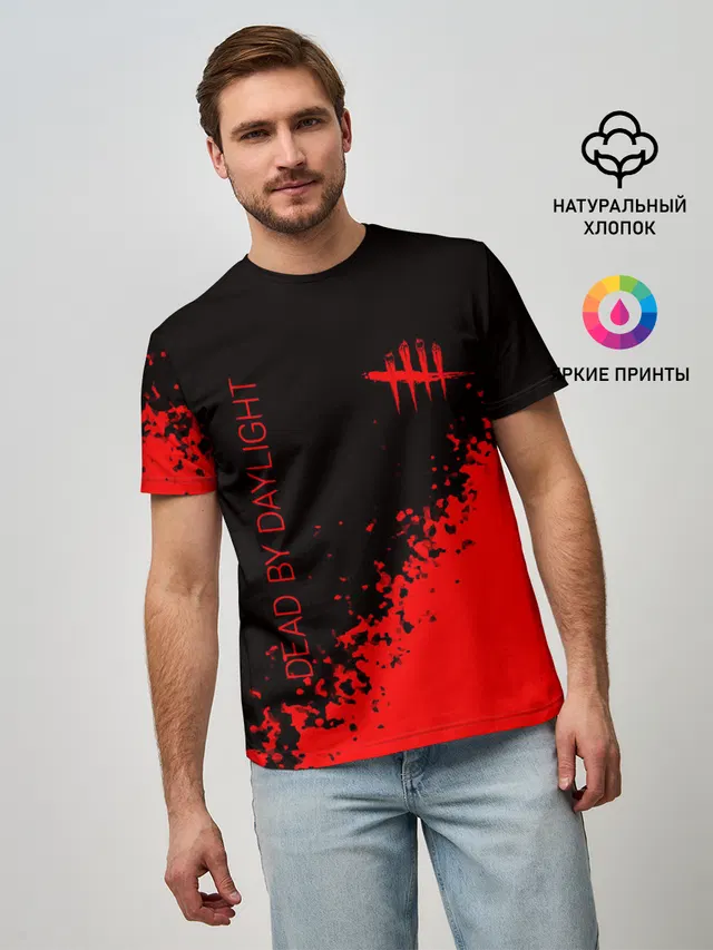 Мужская базовая футболка с принтом «Splatter texture»