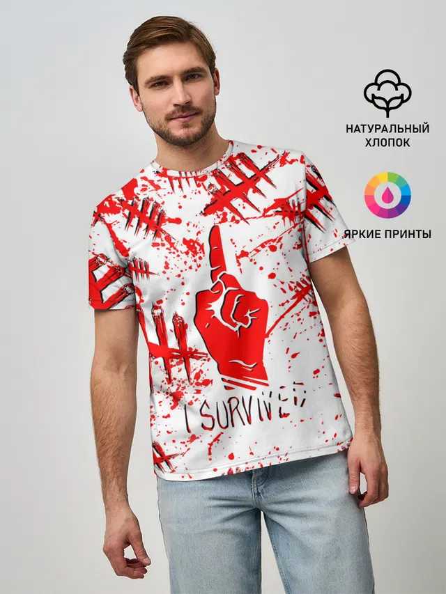 Мужская базовая футболка с принтом «blood splatter»