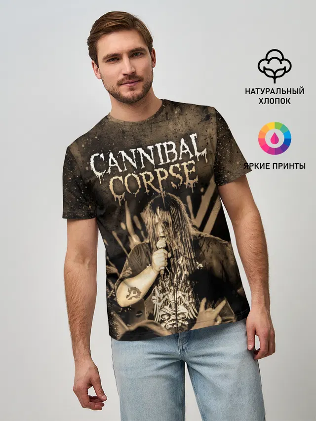 Мужская базовая футболка с принтом «Cannibal Corpse»