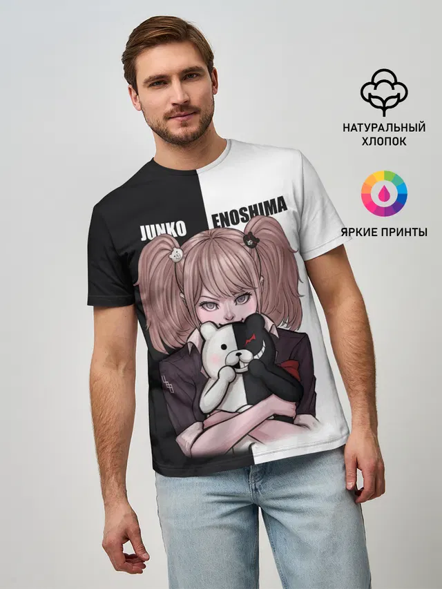Мужская базовая футболка с принтом «Monokuma Junko»