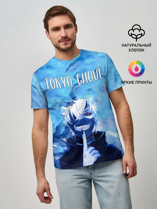 Kaneki Ken на синем фоне