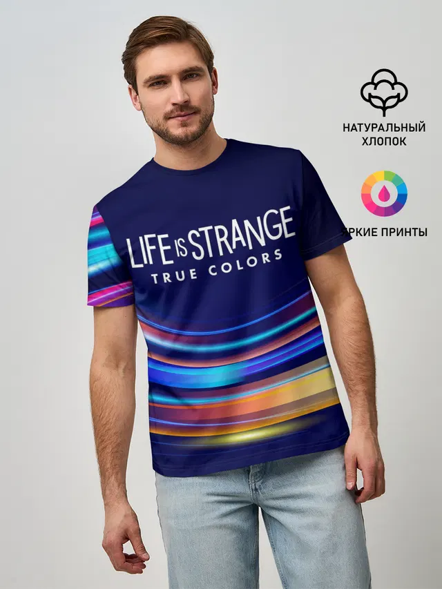 Мужская базовая футболка с принтом «True Colors — Life is Strange: True Colors»
