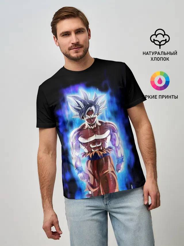 Мужская базовая футболка с принтом «Dragon ball — КОГУ — СИМВОЛ НА СПИНЕ»
