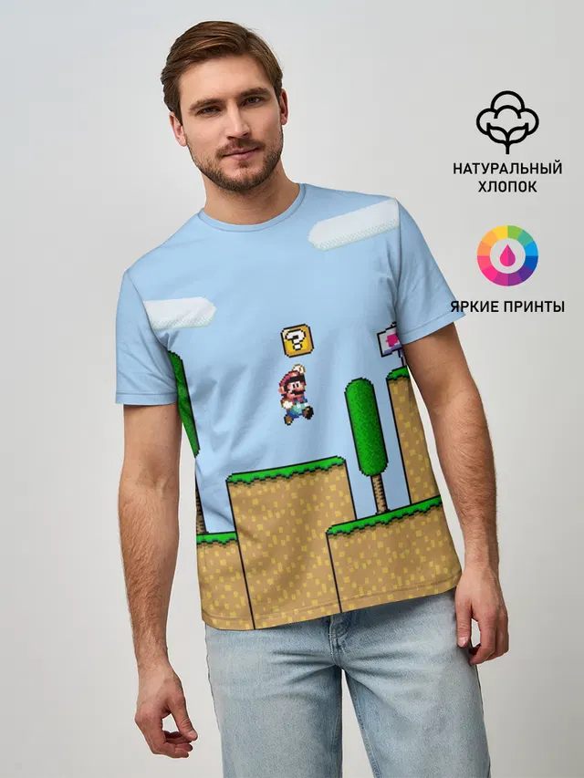 Мужская базовая футболка с принтом «Platformer»