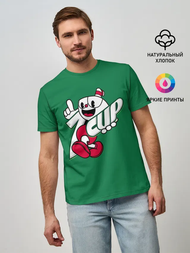 Мужская базовая футболка с принтом «7Cup»