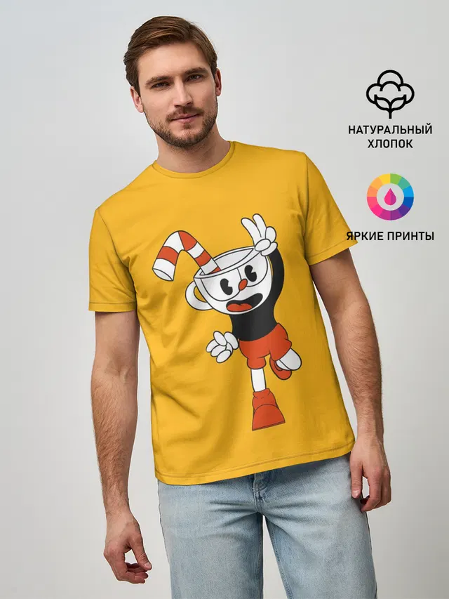 Мужская базовая футболка с принтом «Vintage animation style»