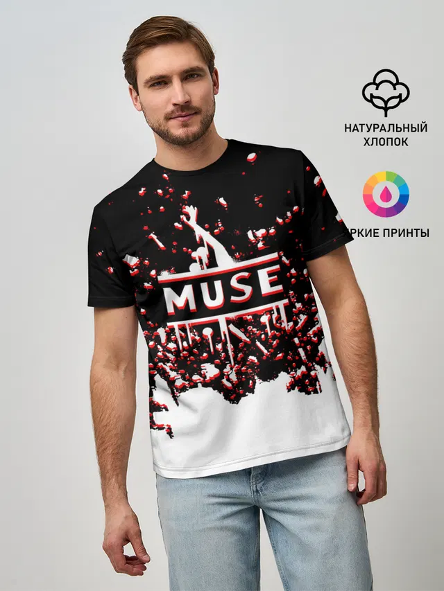 Мужская базовая футболка с принтом «Muse»