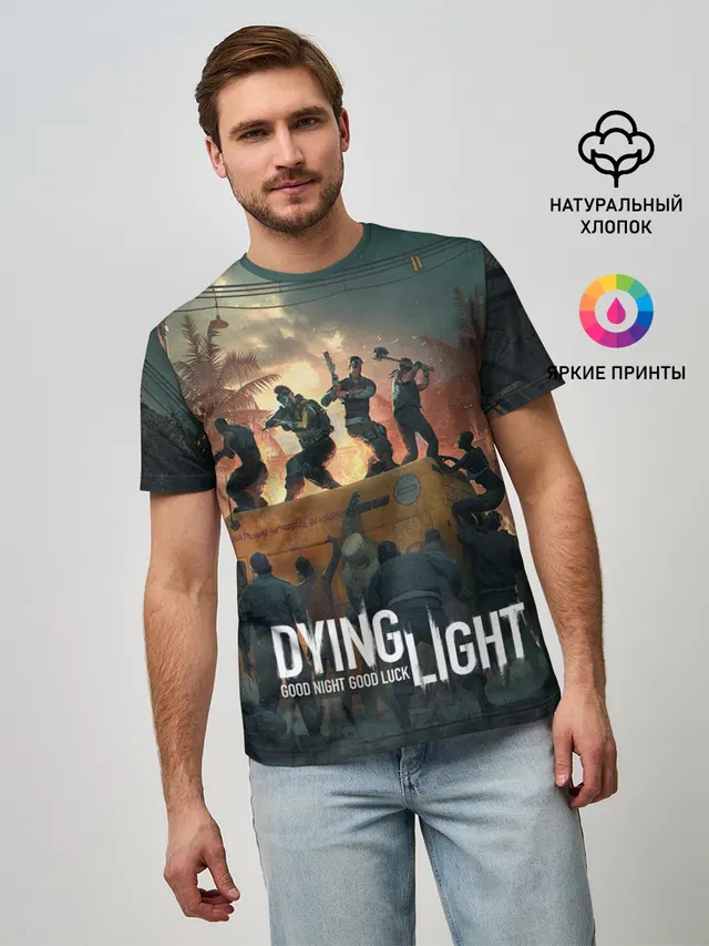 Мужская базовая футболка с принтом «Dying Light»
