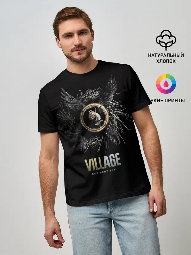 Мужская базовая футболка с принтом «RE8 — Resident Evil Village»