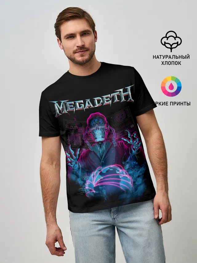 Мужская базовая футболка с принтом «Megadeth»
