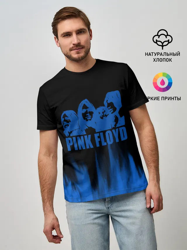 Мужская базовая футболка с принтом «pink rloyd»