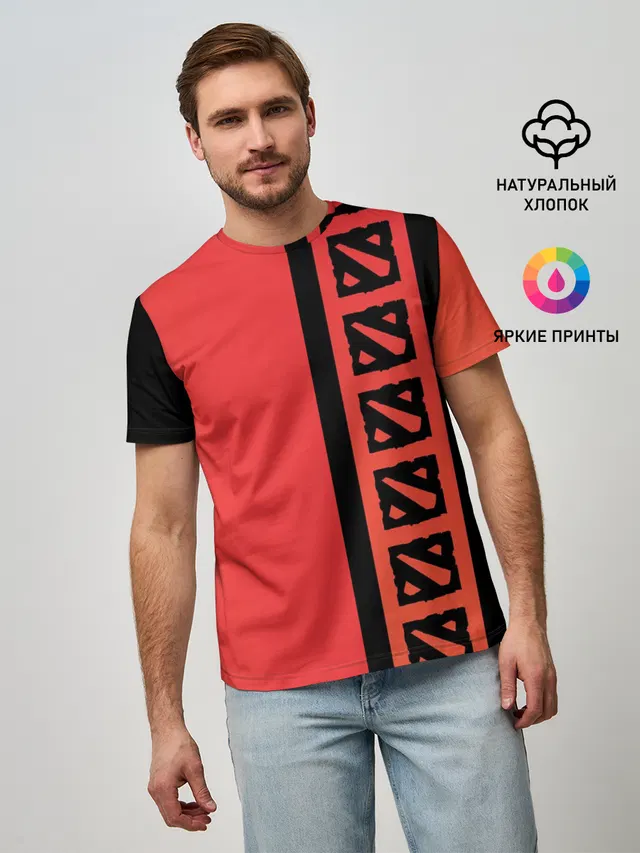 Мужская базовая футболка с принтом «Two-tone design»