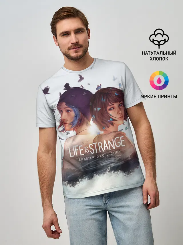 Мужская базовая футболка с принтом «Life is strange Remaster»