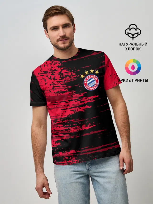 Мужская базовая футболка с принтом «Bayern Munchen»