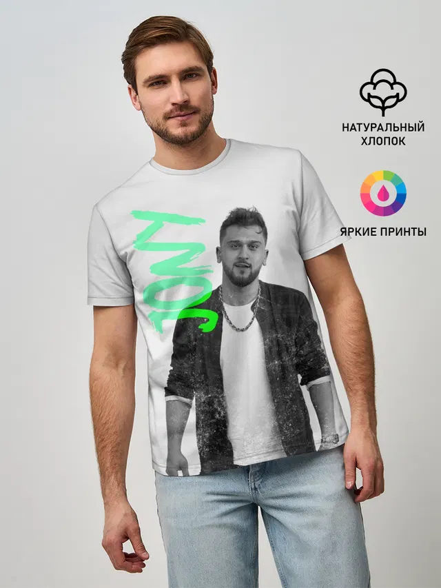 Мужская базовая футболка с принтом «Jony — Jony music»