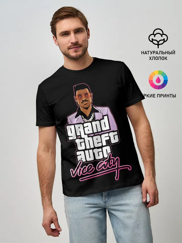 Мужская базовая футболка с принтом «GTA — Лэнс Вэнс»