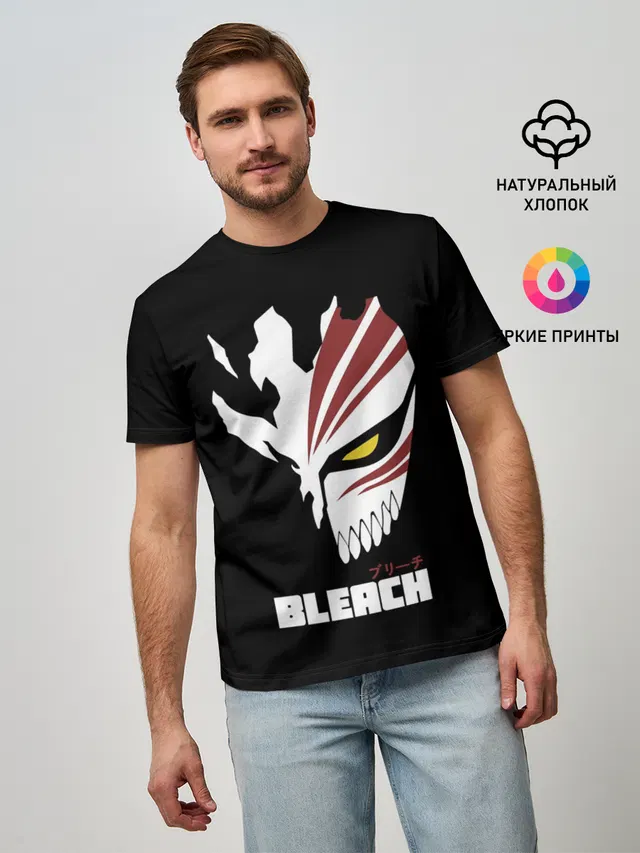 Мужская базовая футболка с принтом «Bleach Mask»