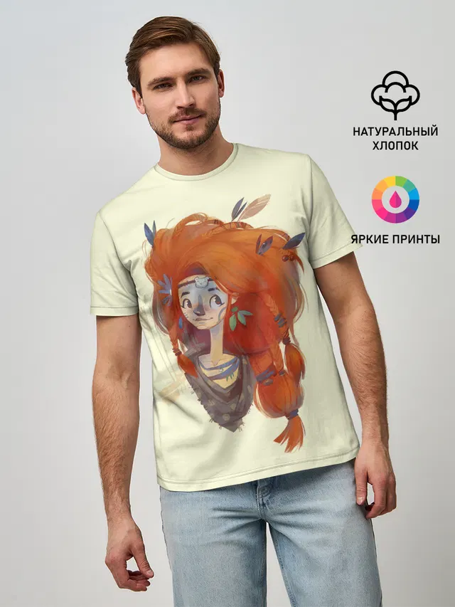 Мужская базовая футболка с принтом «Art Eloy»