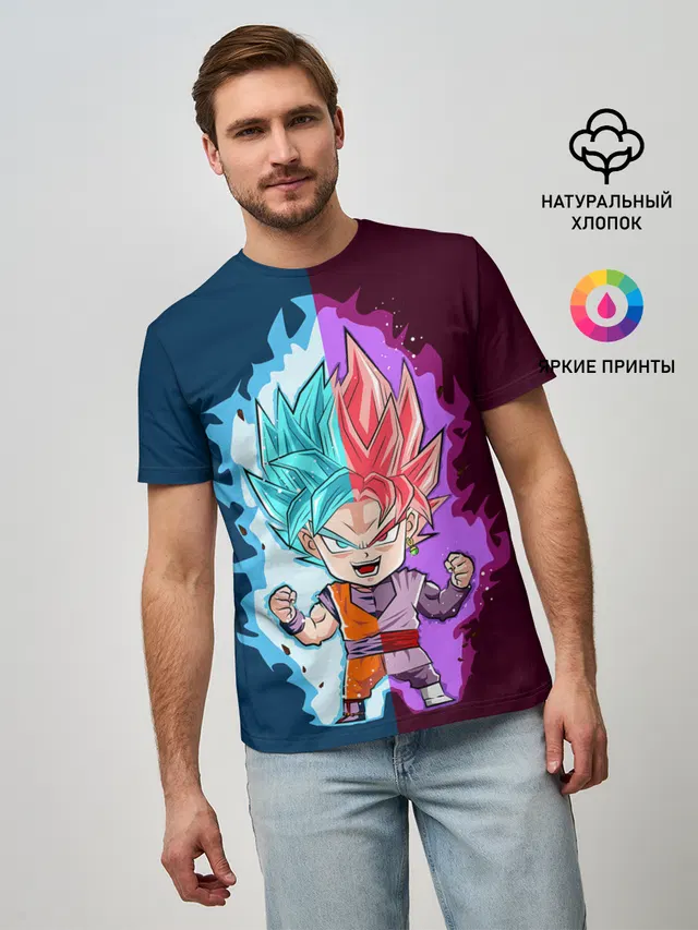 Мужская базовая футболка с принтом «Vegeta power»