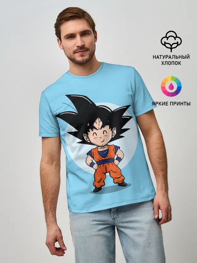Мужская базовая футболка с принтом «Sweet Goku»