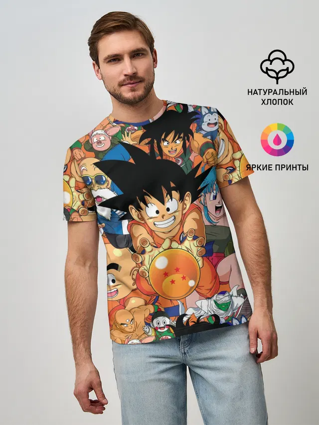 Мужская базовая футболка с принтом «Goku»
