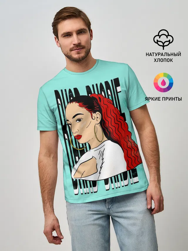 Мужская базовая футболка с принтом «Bhad Bhabie — Bad Bhabi»