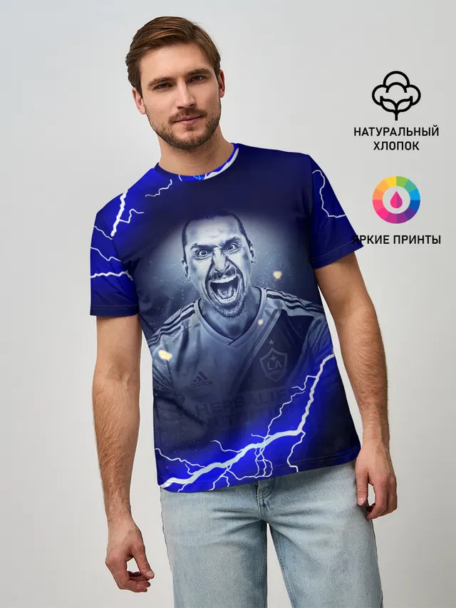 Мужская базовая футболка с принтом «Златан Ибрагимович ZLATAN»