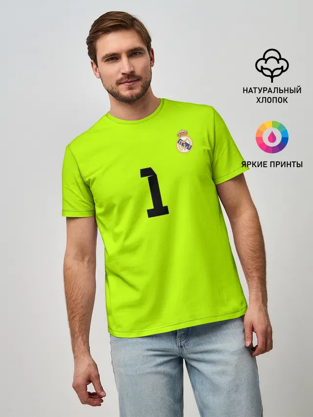 Мужская базовая футболка с принтом «Реал Мадрид — Iker Casillas»