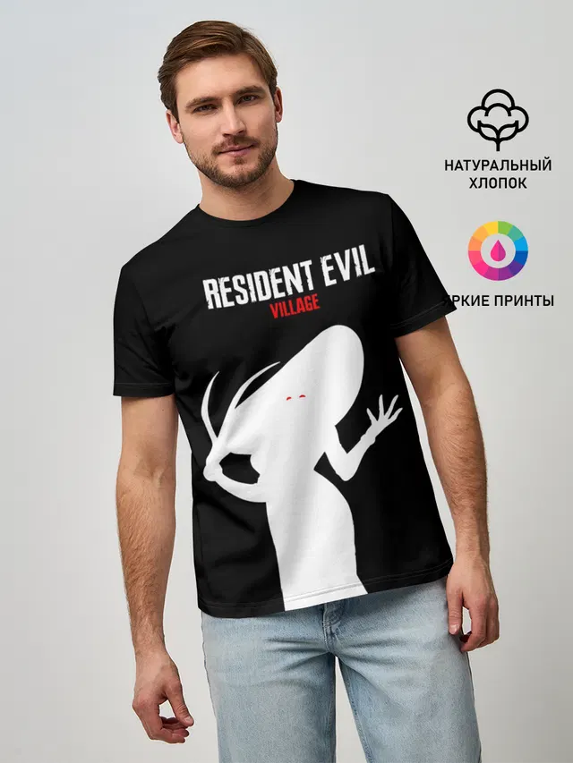 Мужская базовая футболка с принтом «Alcina Dimitrescu — RESIDENT EVIL: VILLAGE»