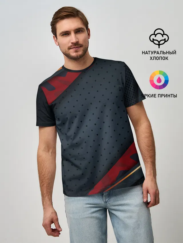 3D Dark red & black