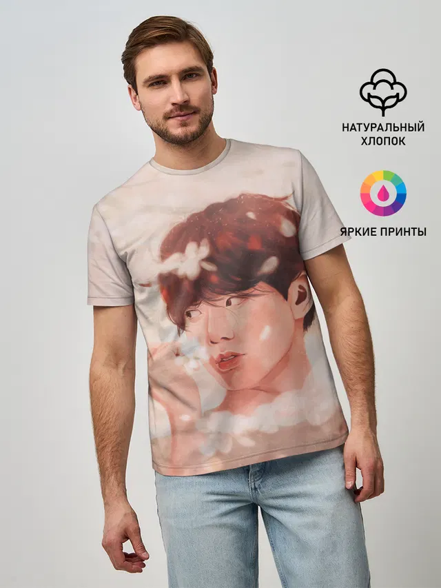 Мужская базовая футболка с принтом «J-Hope ART»