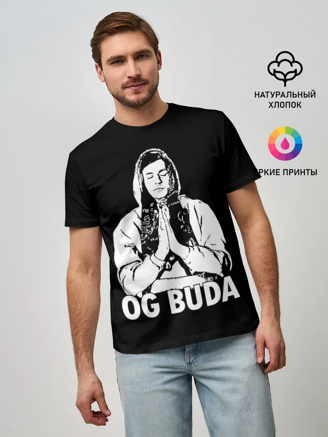Мужская базовая футболка с принтом «OG Buda»