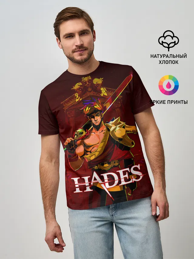 Мужская базовая футболка с принтом «Zagreus Hades»