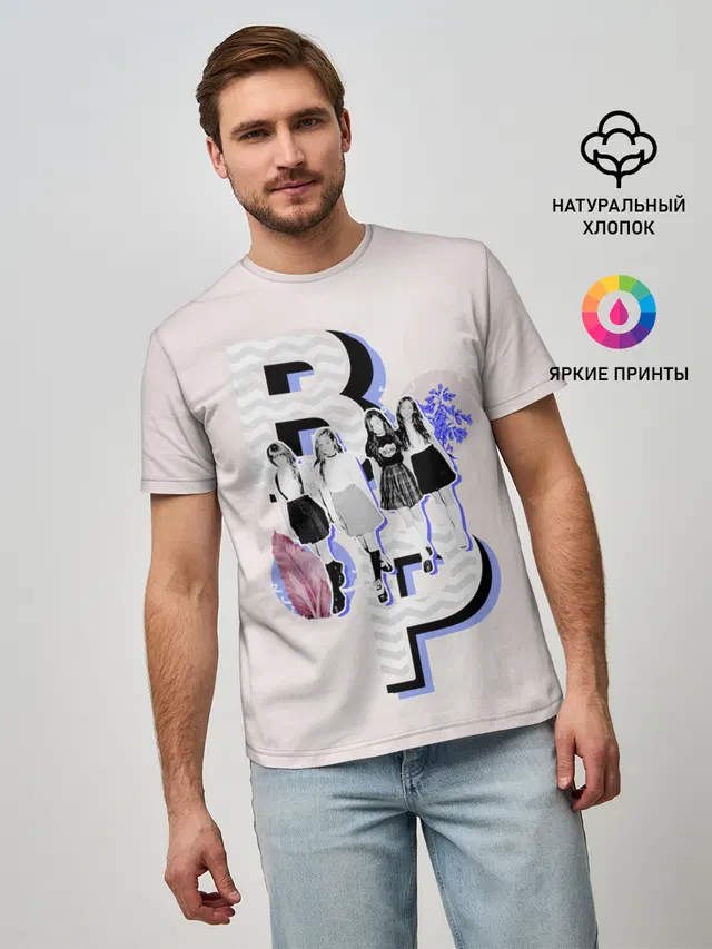 Мужская базовая футболка с принтом «BP Style»