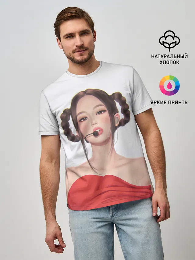 Мужская базовая футболка с принтом «Sweet Jannie»