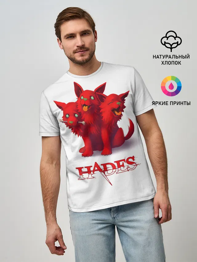 Мужская базовая футболка с принтом «Hades wolf»