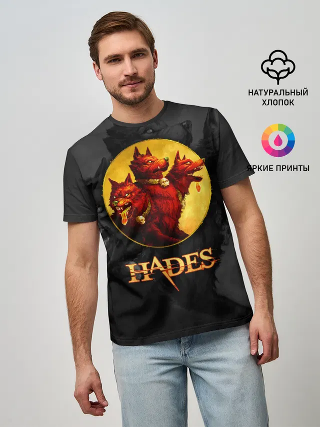 Мужская базовая футболка с принтом «Hades — Hades wolf»