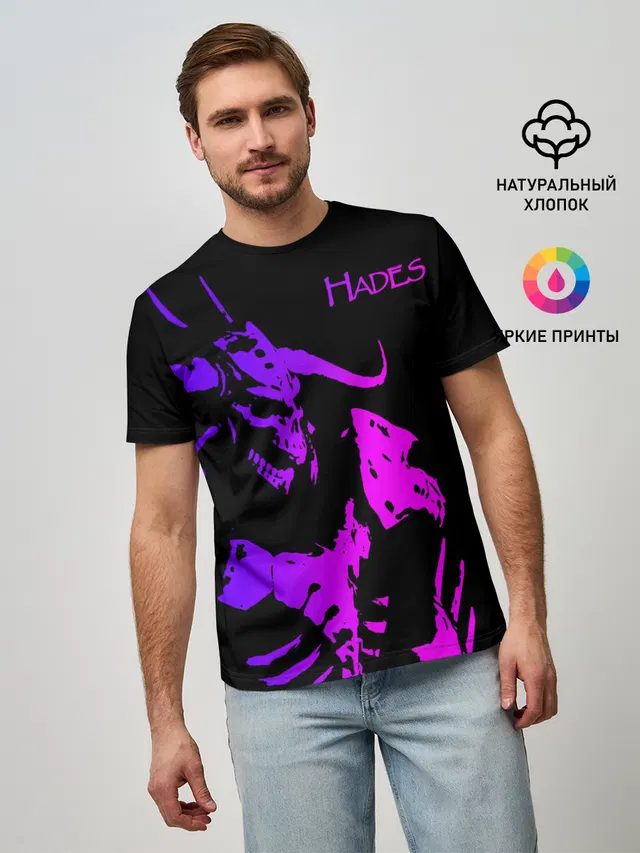 Мужская базовая футболка с принтом «Hades demon»